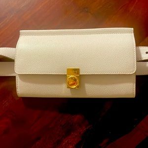 Polene Numero Sept Belt - limited edition chalk color